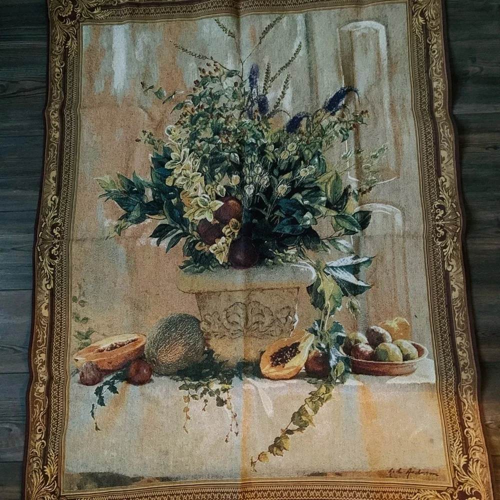 Frut and floral tapestry art